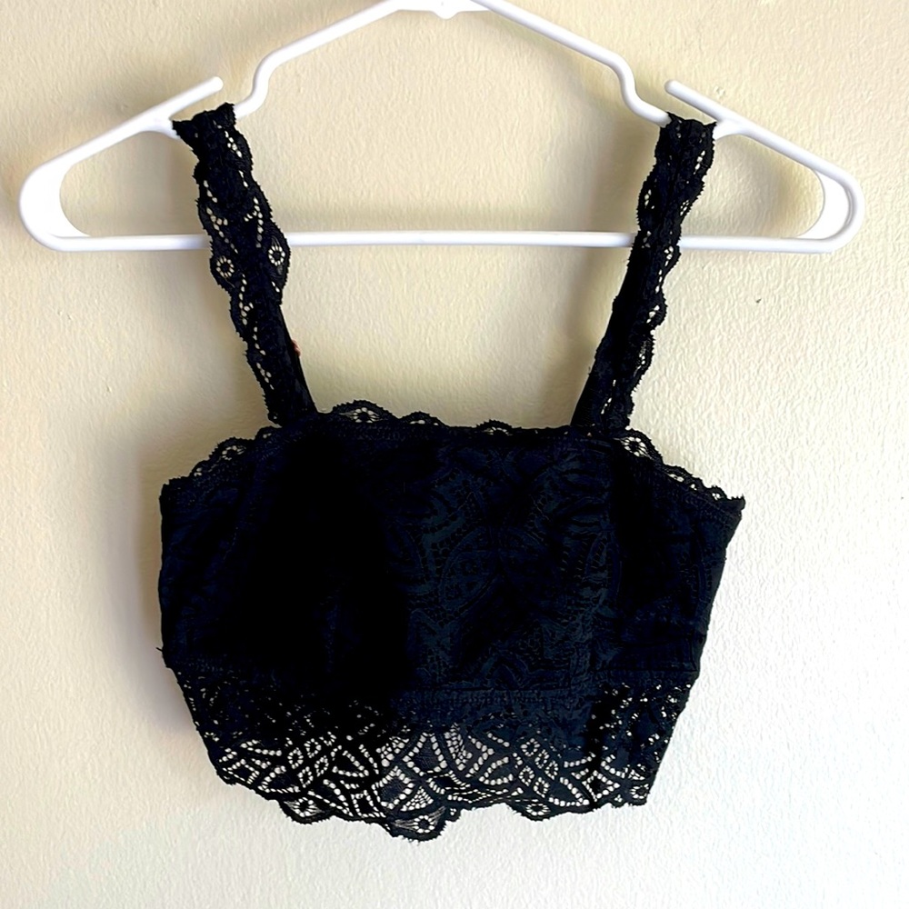 aerie Black Lace Bandeau Bralette